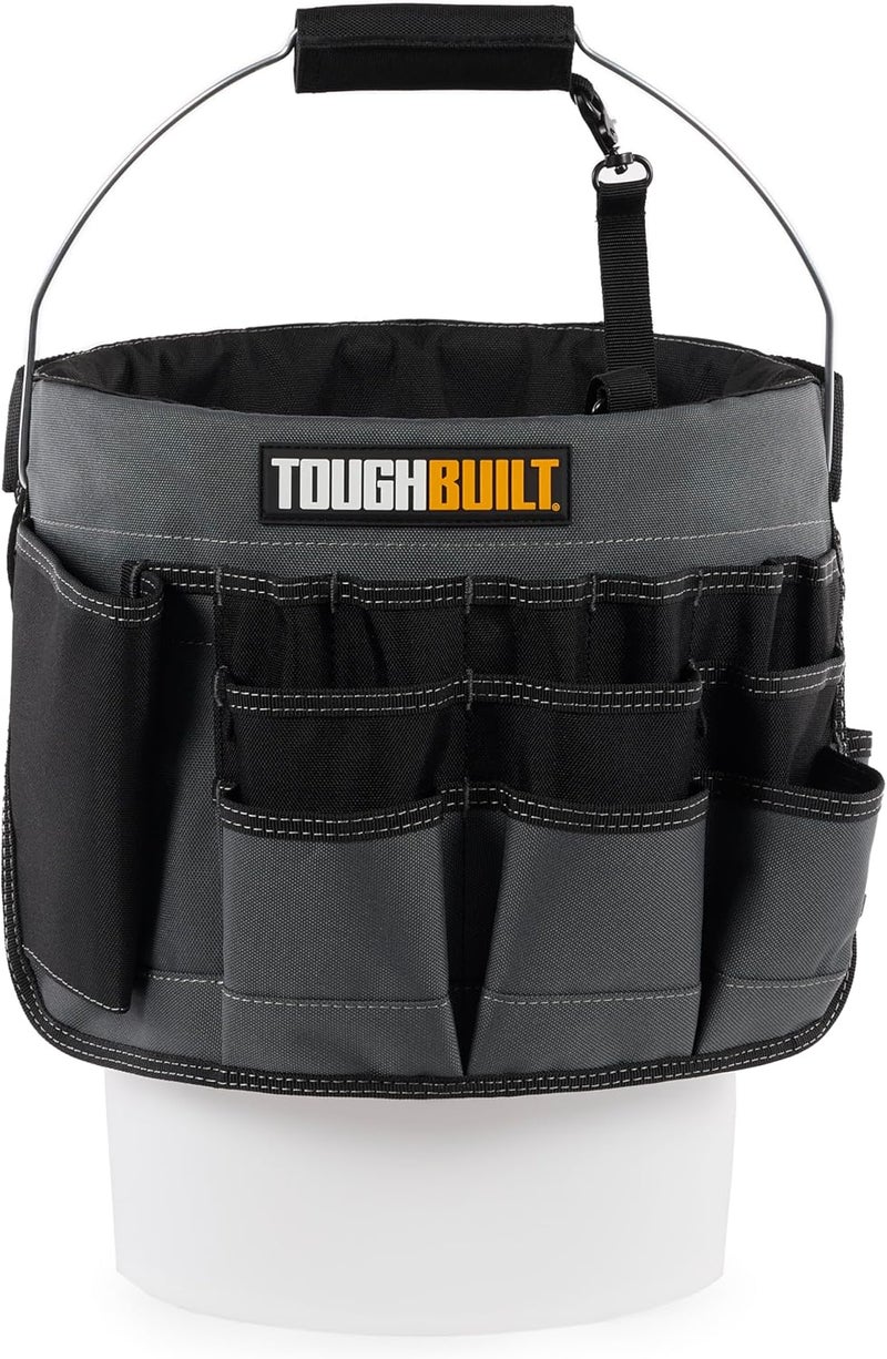 TOUGHBUILT – Bucket Organizer, 5-Gallon Bucket Tool Organizer with 60 Pockets, Loops & Compartments, Reinforced 1680D Ballistic Fabric for Contractors, Electricians & Builders (TB-85) - Image 2